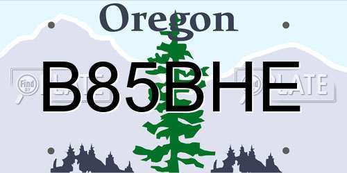 B85BHE Oregon License Plate