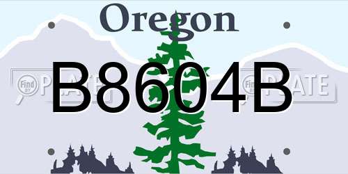 B8604B Oregon License Plate