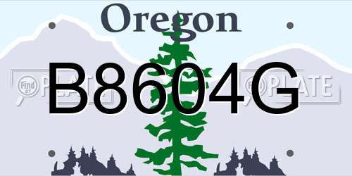 B8604G Oregon License Plate