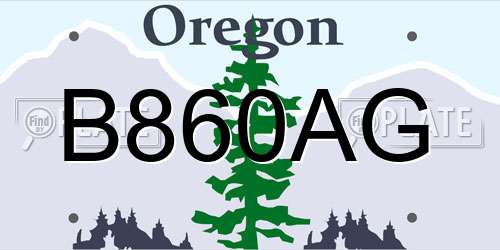 B860AG Oregon License Plate
