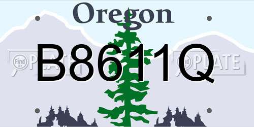 B8611Q Oregon License Plate
