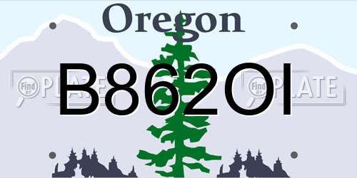 B862OI Oregon License Plate