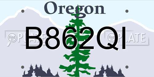 B862QI Oregon License Plate