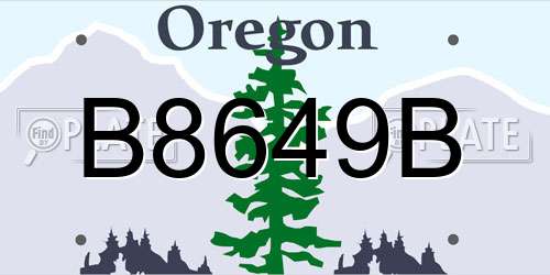 B8649B Oregon License Plate