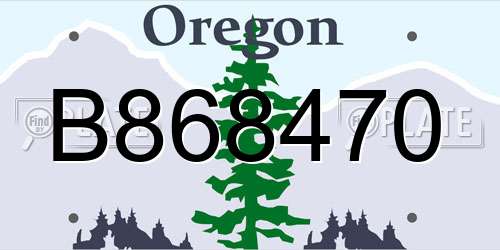 B868470 Oregon License Plate