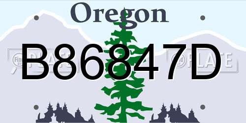 B86847D Oregon License Plate