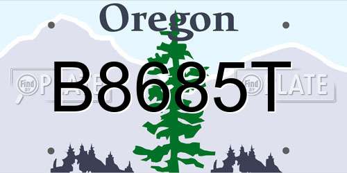 B8685T Oregon License Plate