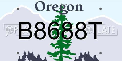 B8688T Oregon License Plate