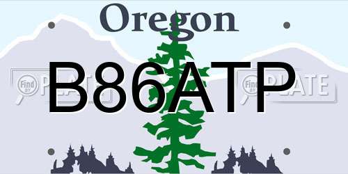 B86ATP Oregon License Plate