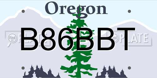 B86BBT Oregon License Plate