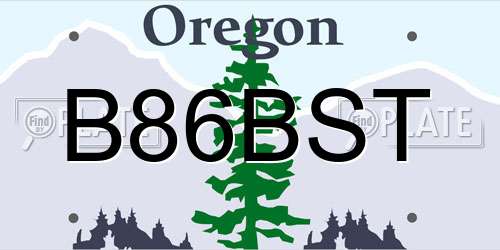 B86BST Oregon License Plate