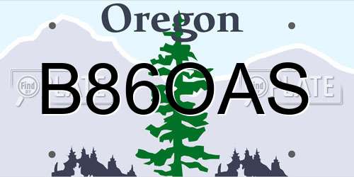 B86OAS Oregon License Plate