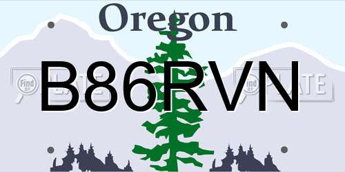 B86RVN Oregon License Plate