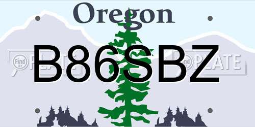 B86SBZ Oregon License Plate