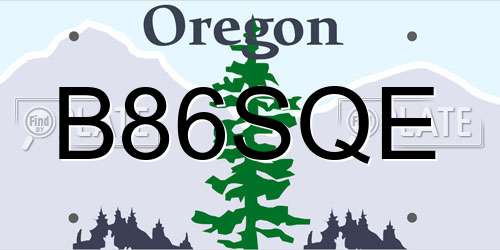 B86SQE Oregon License Plate