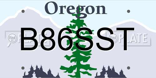 B86SST Oregon License Plate