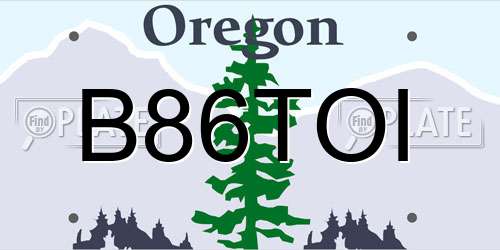 B86TOI Oregon License Plate