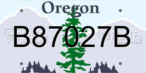 B87027B Oregon License Plate