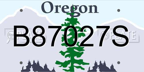 B87027S Oregon License Plate