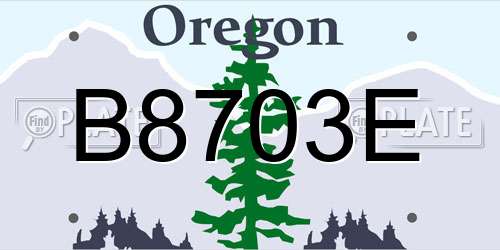 B8703E Oregon License Plate
