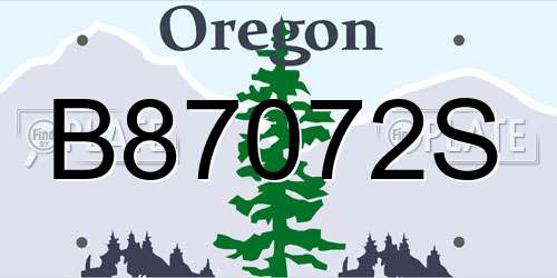 B87072S Oregon License Plate