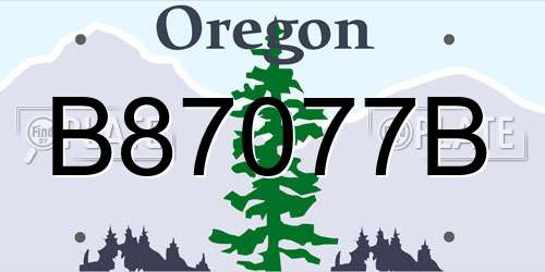 B87077B Oregon License Plate