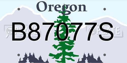 B87077S Oregon License Plate