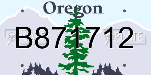 B871712 Oregon License Plate