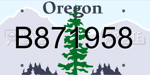 B871958 Oregon License Plate