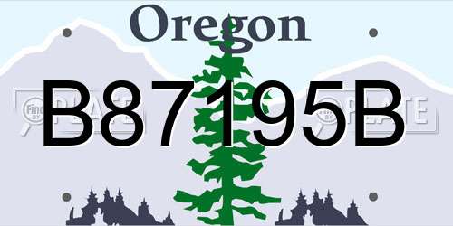B87195B Oregon License Plate