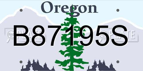 B87195S Oregon License Plate