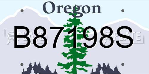 B87198S Oregon License Plate