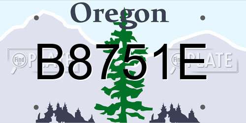 B8751E Oregon License Plate