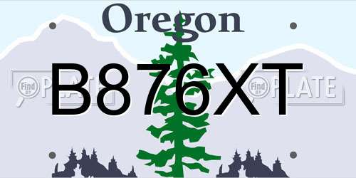 B876XT Oregon License Plate