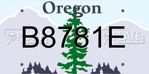 B8781E Oregon License Plate