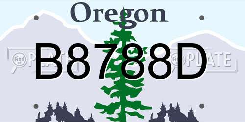 B8788D Oregon License Plate