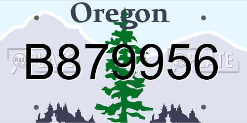B879956 Oregon License Plate