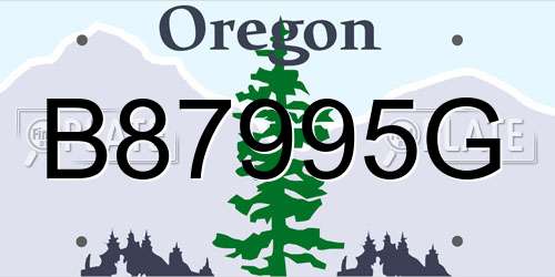 B87995G Oregon License Plate