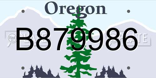 B879986 Oregon License Plate