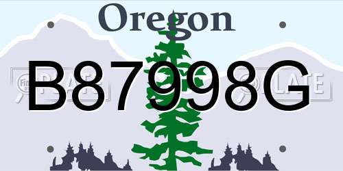 B87998G Oregon License Plate