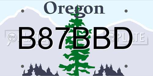 B87BBD Oregon License Plate
