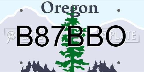 B87BBO Oregon License Plate