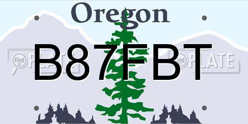 B87FBT Oregon License Plate