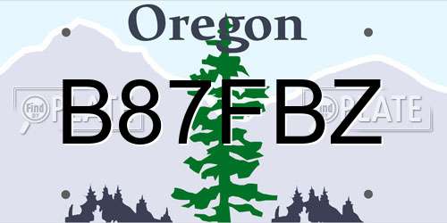 B87FBZ Oregon License Plate