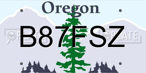 B87FSZ Oregon License Plate