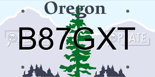 B87GXT Oregon License Plate