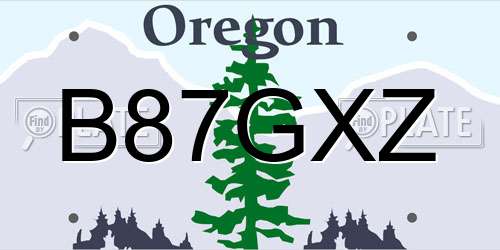 B87GXZ Oregon License Plate