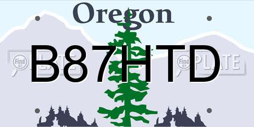 B87HTD Oregon License Plate