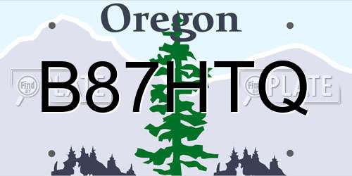 B87HTQ Oregon License Plate