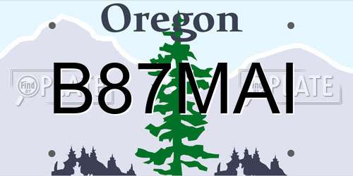 B87MAI Oregon License Plate